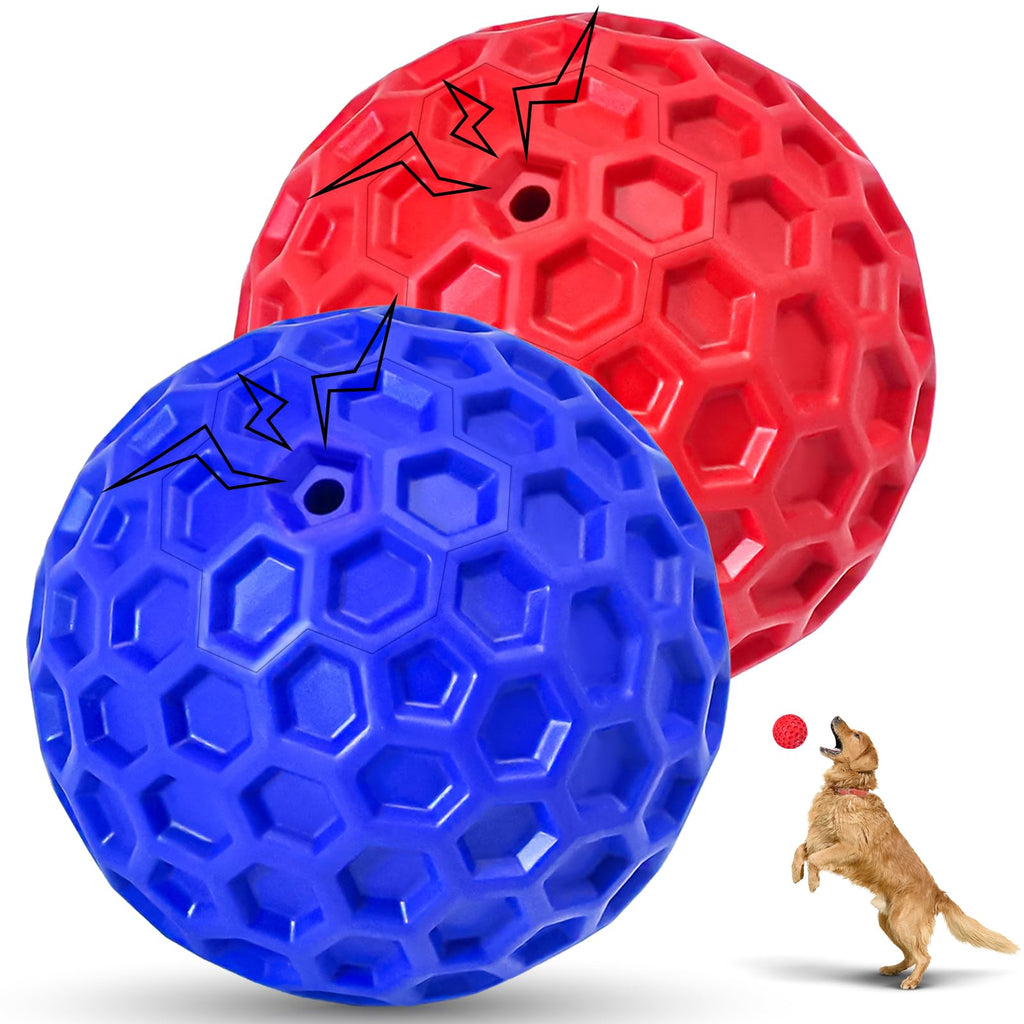 CHEODIN Twin-Pack Tough Squeaky Dog Balls